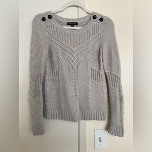 Banana Republic Cable Chunky Knit Gray Grey Sweater Size XS